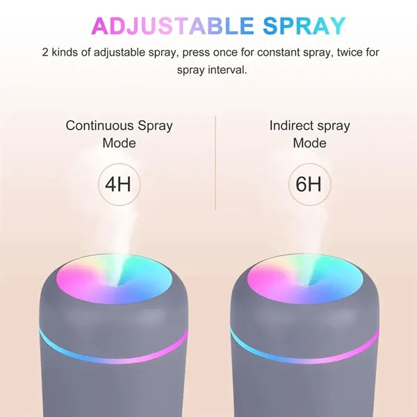 Portable 300ml  Mini Humidifier with LED night light