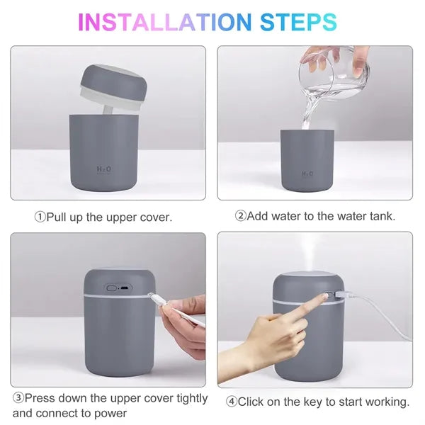 Portable 300ml  Mini Humidifier with LED night light