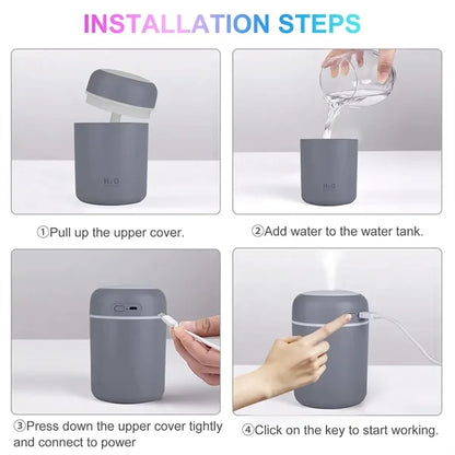 Portable 300ml  Mini Humidifier with LED night light