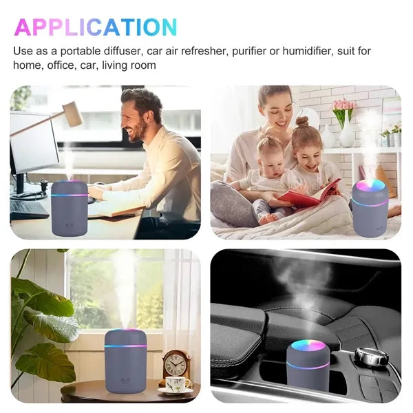 Portable 300ml  Mini Humidifier with LED night light