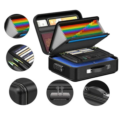 Fireproof Hard Shell Case Document Storage Box with Lock