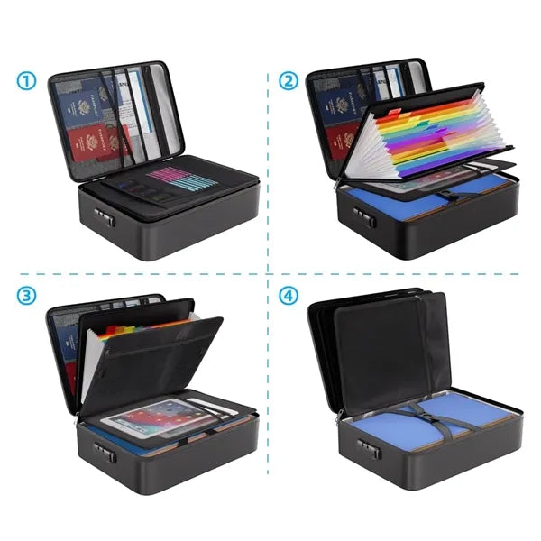 Fireproof Hard Shell Case Document Storage Box with Lock