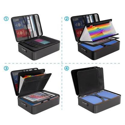 Fireproof Hard Shell Case Document Storage Box with Lock