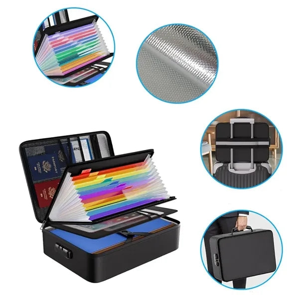 Fireproof Hard Shell Case Document Storage Box with Lock