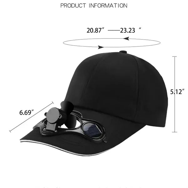 Solar Powered Fan Cap Ideal For Outdoor Activities