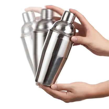 25oz. Stainless Steel Cocktail Shaker Set with Bamboo Stand