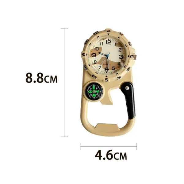 Multi-Tool Carabiner Watch with Compass and Bottle Opener