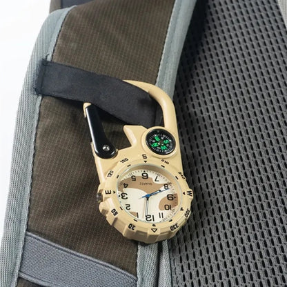 Multi-Tool Carabiner Watch with Compass and Bottle Opener
