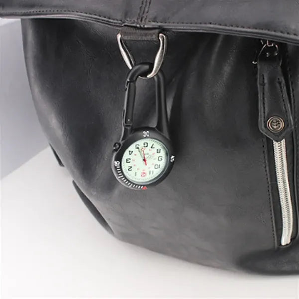 Outdoor Carabiner Watch with Luminous Dial & Safety Clip