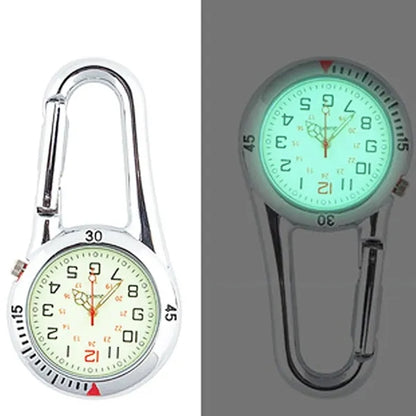 Outdoor Carabiner Watch with Luminous Dial & Safety Clip