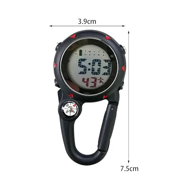 Digital Carabiner Watch with Compass