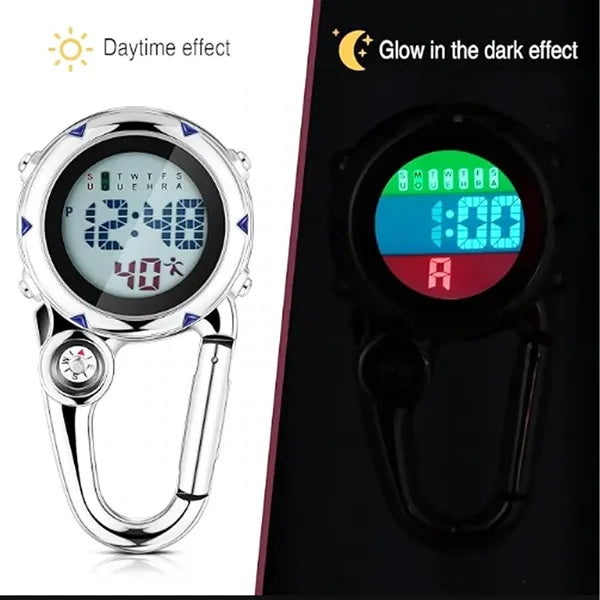 Digital Carabiner Watch with Compass