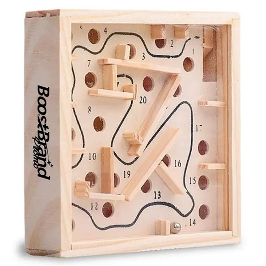 Wooden Labyrinth Bead Maze Puzzle Game Toy Box