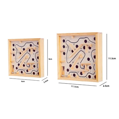 Wooden Labyrinth Bead Maze Puzzle Game Toy Box