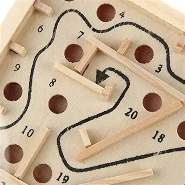 Wooden Labyrinth Bead Maze Puzzle Game Toy Box