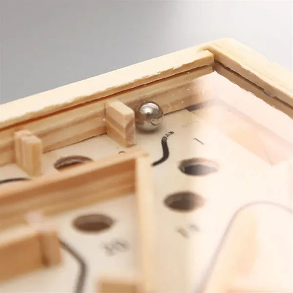 Wooden Labyrinth Bead Maze Puzzle Game Toy Box