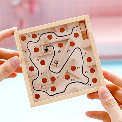 Wooden Labyrinth Bead Maze Puzzle Game Toy Box
