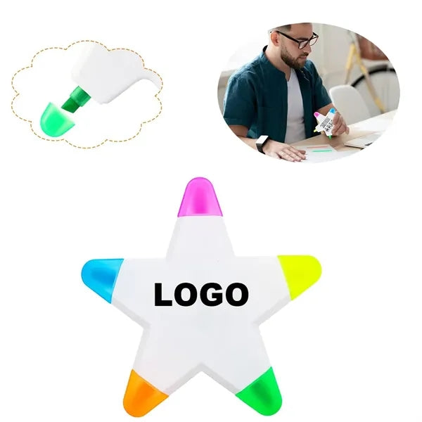 5 Colors Star Markers Fluorescent Pens