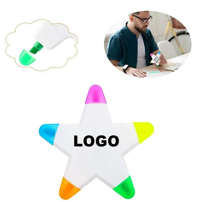 5 Colors Star Markers Fluorescent Pens