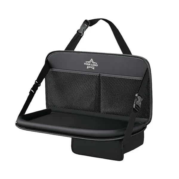 Foldable PU Leather Seat Back Organizer with Tray