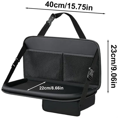 Foldable PU Leather Seat Back Organizer with Tray