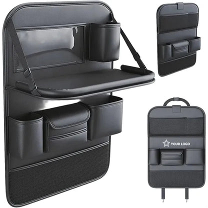 Foldable Leather Car Back Seat Organizer