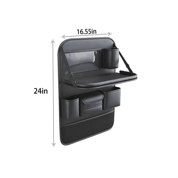 Foldable Leather Car Back Seat Organizer
