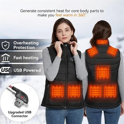 9 Heating Zones Electric Unisex Heated Vest
