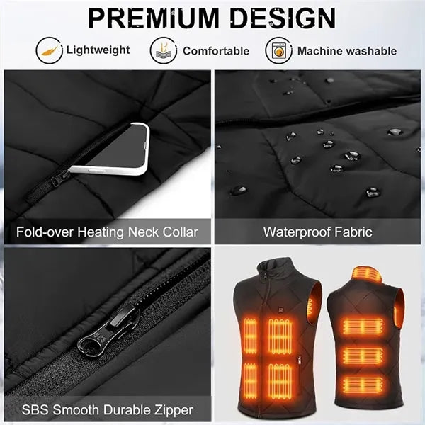 9 Heating Zones Electric Unisex Heated Vest