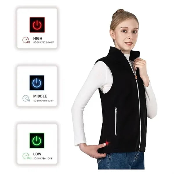 Electric Rechargeable Heated Vest 5 Heating Zones