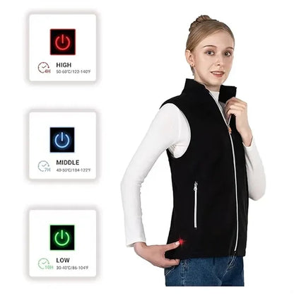 Electric Rechargeable Heated Vest 5 Heating Zones