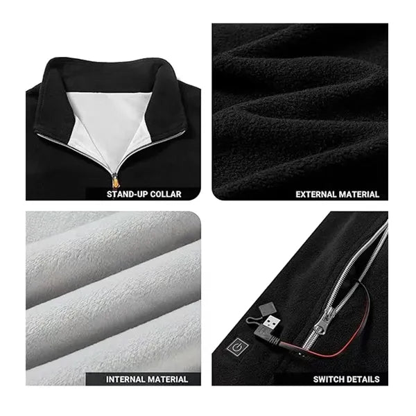Electric Rechargeable Heated Vest 5 Heating Zones