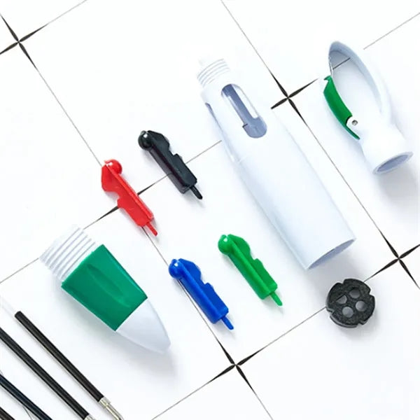 4-Color Retractable Soft Grip Ballpoint Pen with Keychain