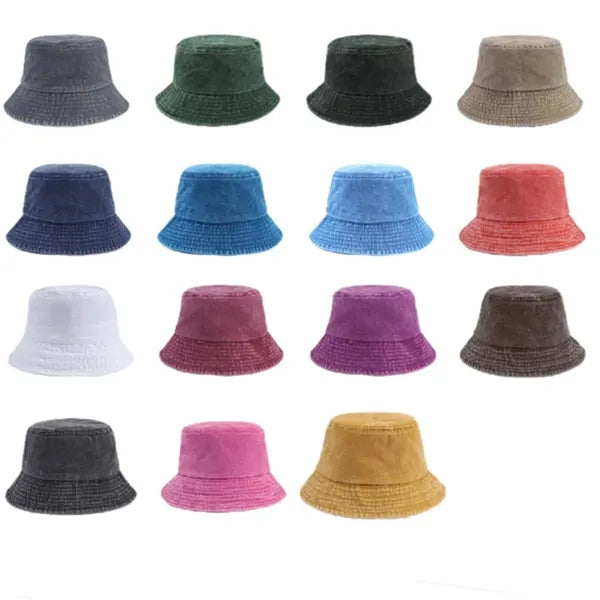 Vintage Washed Denim Fisherman Bucket Hat