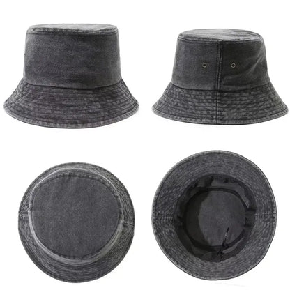 Vintage Washed Denim Fisherman Bucket Hat