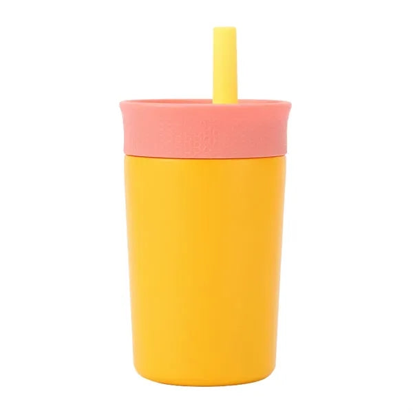 12-oz Stainless Steel Tumbler with Spill-Resistant Straw