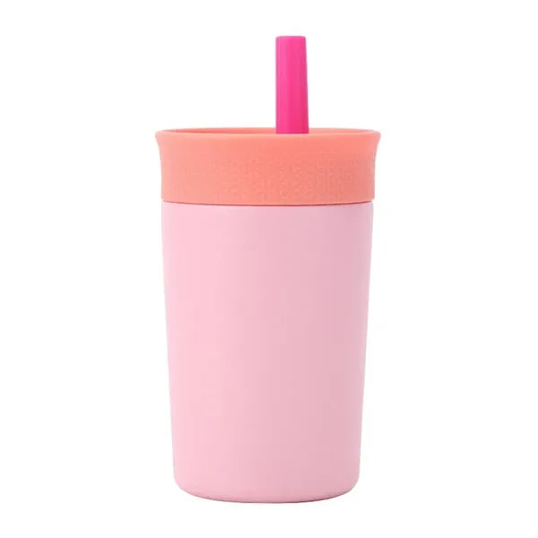12-oz Stainless Steel Tumbler with Spill-Resistant Straw