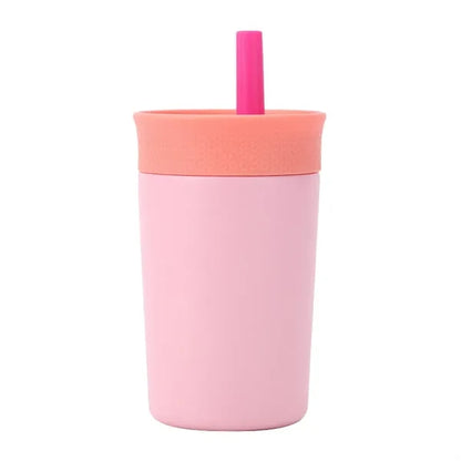 12-oz Stainless Steel Tumbler with Spill-Resistant Straw
