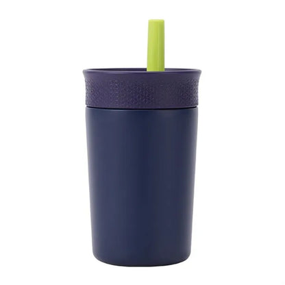 12-oz Stainless Steel Tumbler with Spill-Resistant Straw