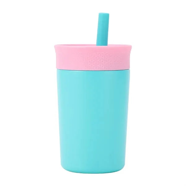 12-oz Stainless Steel Tumbler with Spill-Resistant Straw