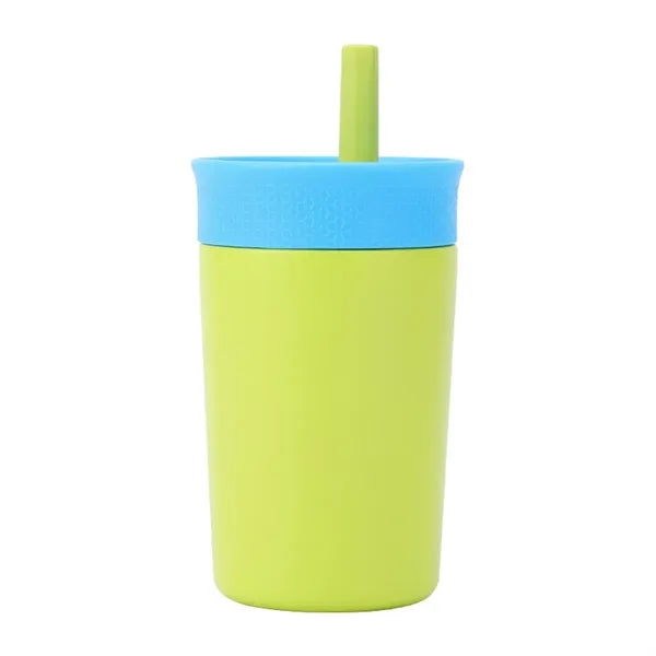 12-oz Stainless Steel Tumbler with Spill-Resistant Straw