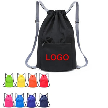 Portable Oxford Cloth Drawstring Backpack Bag