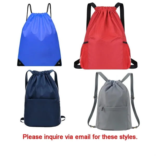 Portable Oxford Cloth Drawstring Backpack Bag