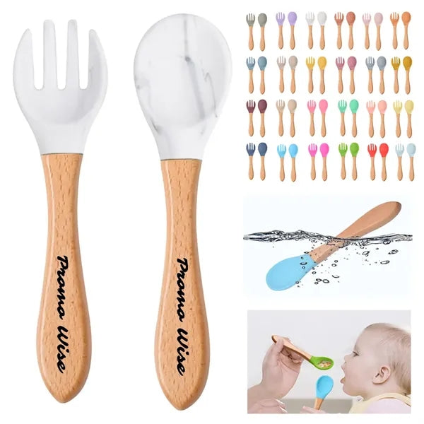 Silicone Baby Spoons and Forks for 12-18 Months Self-feeding