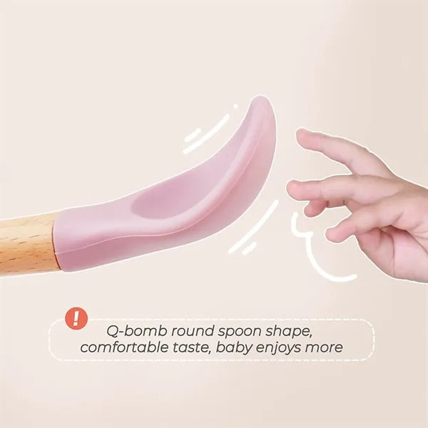Silicone Baby Spoons and Forks for 12-18 Months Self-feeding