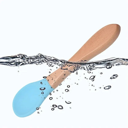 Silicone Baby Spoons and Forks for 12-18 Months Self-feeding