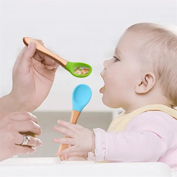 Silicone Baby Spoons and Forks for 12-18 Months Self-feeding