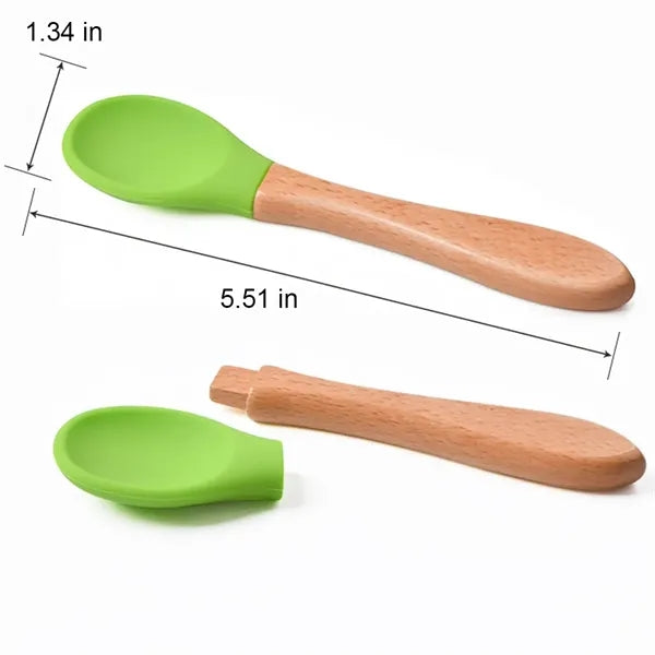 Silicone Baby Spoons and Forks for 12-18 Months Self-feeding