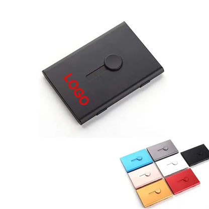 Portable Aluminum Alloy Thumb-push Business Card Holder Case