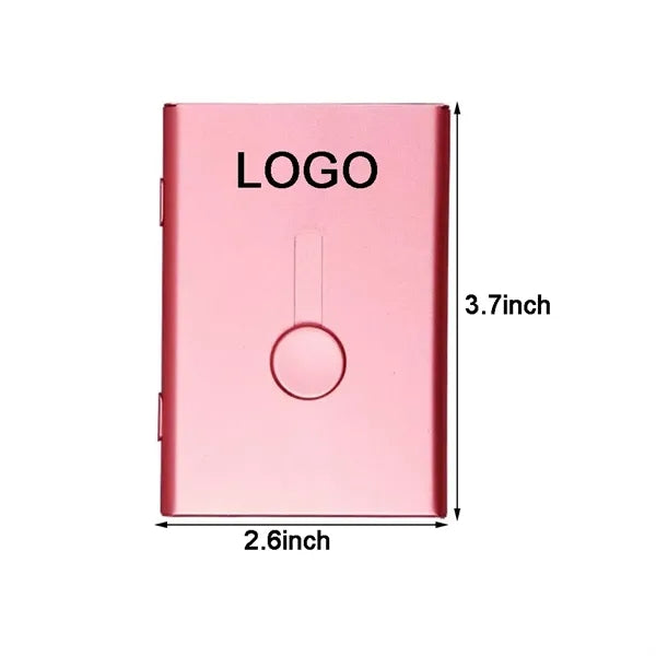 Portable Aluminum Alloy Thumb-push Business Card Holder Case